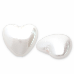 Perle d&rsquo;imitazione effetto acqua dolce a cuore bianche