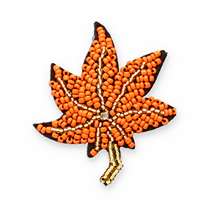 Broches foglia arancione-nero