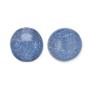 Perline in acrilico con glitterato 12 mm blu montana-argento