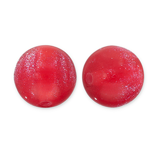Perline in acrilico con glitterato 8 mm rosso-turchese