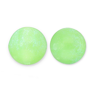Perline in acrilico con glitterato 8 mm verde chiaro-turchese