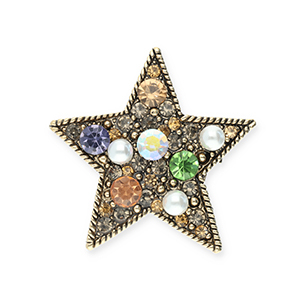 Broches stella oro-nero-multicolore