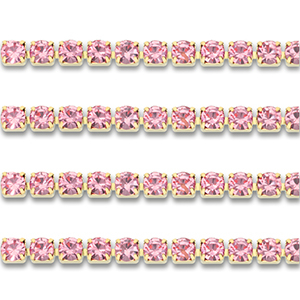 Catena strass in acciaio inossidabile 4mm oro-rosa
