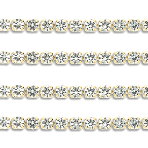 Catena strass in acciaio inossidabile 4mm oro-cristallo