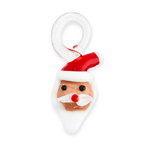 Pendenti di vetro Babbo Natale rosso-bianco