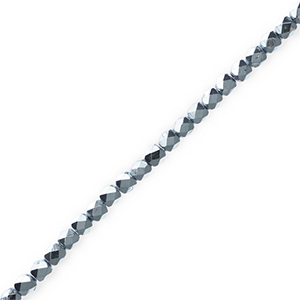 Perline sfaccettate blu chiaro metallico