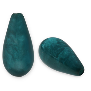Perline Polaris Elements a forma di goccia Polmo verde scuro
