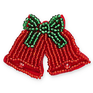 Broches campanelle di natale rosso-verde