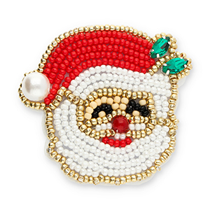 Broches babbo natale rosso-bianco-oro