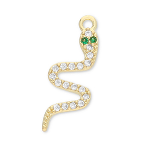 Metallo TQ in ottone ciondolo serpente oro-trasparente