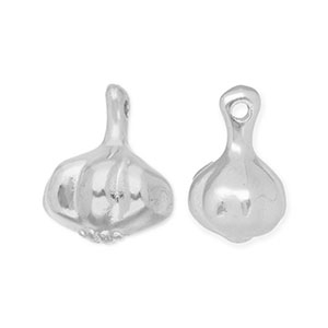 Ciondoli di metallo DQ aglio argento antico (privo di nichel)