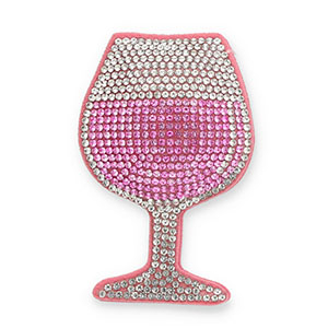 Ciondoli accattivanti con strass bicchiere da vino rosa-cristallo-rosa chiaro