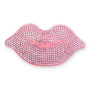 Ciondoli accattivanti con strass kiss rosa chiaro
