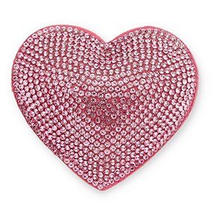 Ciondoli accattivanti con strass cuore rosa chiaro
