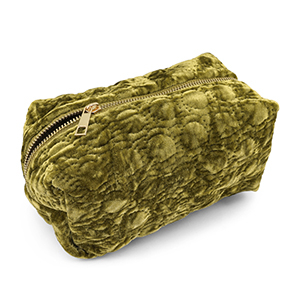 BY31&reg; Pochette velluto con dettagli circolari cuciti verde oliva