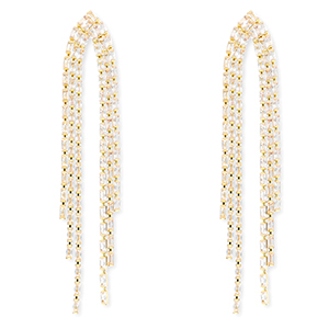 Orecchini in ottone Eco-brass&reg; con zircone oro-cristallo