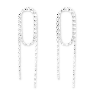 Orecchini in ottone Eco-brass&reg; con zircone argento-cristallo