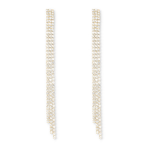 Orecchini in ottone Eco-brass&reg; con strass oro-cristallo