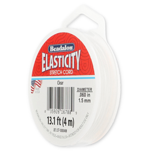 Beadalon filo infilaperle elastico diametro 1.5mm 4 metri trasparente