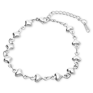 Bracciali in acciaio inossidabile cuore argento