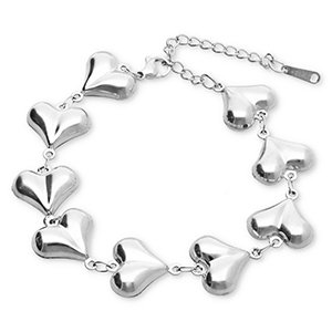 Bracciali in acciaio inossidabile cuore argento
