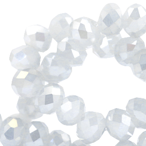 Perline sfaccettate 4x3mm rondella grigio chiaro-effetto diamante