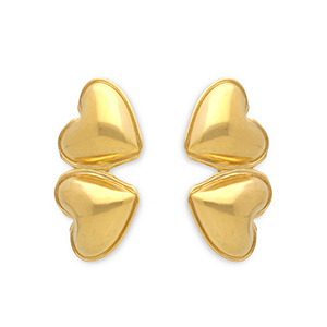Orecchini in acciaio inossidabile cuore oro