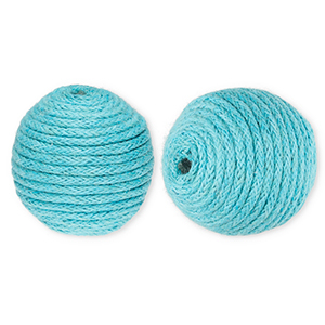 Perline in acrilico 22 mm con cordoncino cerato blu