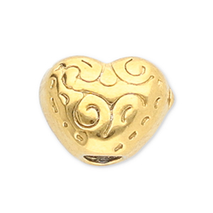 Perline in acciaio inossidabile cuore oro