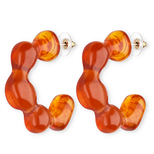 Orecchini alla moda in resina arancione scuro