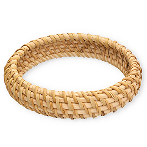 Bracciali bangle in rattan beige naturale
