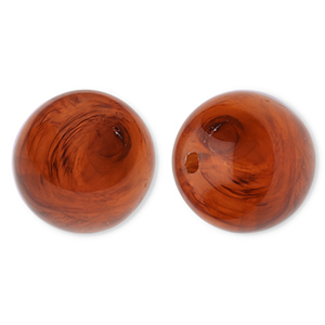 Perline in acrilico 20 mm tonda marrone ambra-marmo