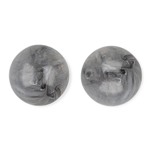 Perline in acrilico 16 mm tonda grigio-marmo