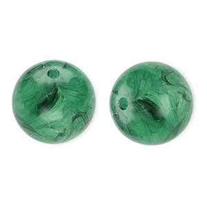 Perline in acrilico 16 mm tonda verde scuro-marmo