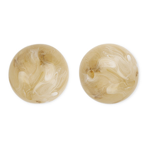 Perline in acrilico 16 mm tonda marrone beige-marmo