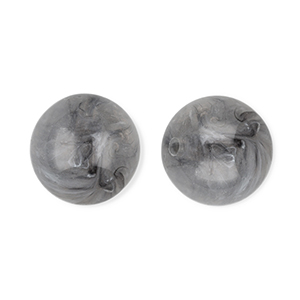 Perline in acrilico 12 mm tonda grigio-marmo