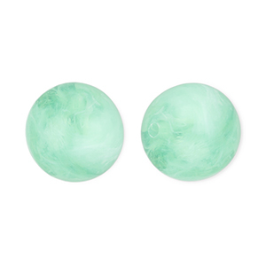 Perline in acrilico 12 mm tonda verde menta-marmo