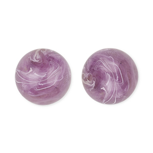 Perline in acrilico 12 mm tonda viola-marrone-marmo