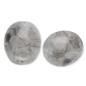 Perline in acrilico ovale grigio-marmo