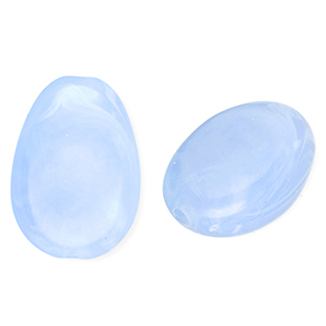 Perline in acrilico ovale blu-marmo