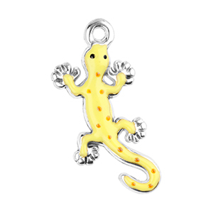 Ciondoli in acciaio inossidabile salamandra argento-giallo-rosso