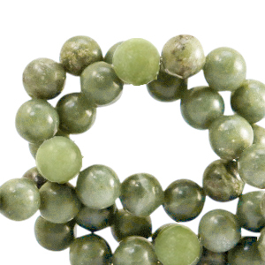 Perline in pietra naturale Serpentino 8mm verde oliva