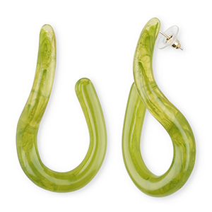 Orecchini alla moda in resina verde multicolore