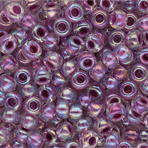 Rocailles Miyuki 6/0 Raspberry Lined Crystal AB 6-264