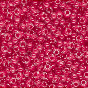 Rocailles Miyuki 8/0 Carnation Pink Lined Crystal 8-0208