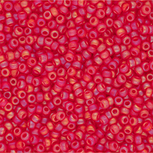 Rocailles Miyuki 11/0 Matted Transparent Red AB 11-0140FR