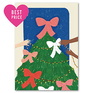 Espositori bigiotteria in cartoncino albero di Natale verde-blu-rosa