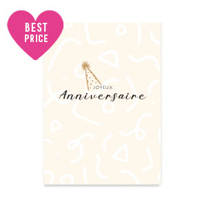 Espositori bigiotteria in cartoncino "Joyeux Anniversaire" rosa abbronzatura