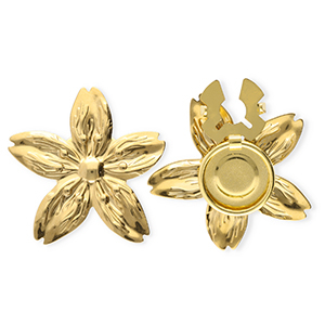 Copri bottoni in acciaio inossidabile a fiore oro
