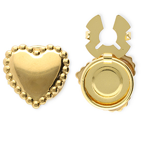 Copri bottoni in acciaio inossidabile cuore oro